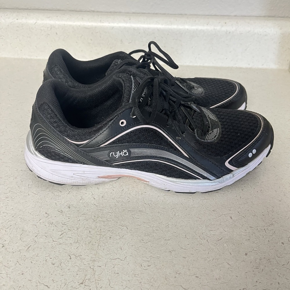 Ryka Women's Integrity Walking Shoe Sky Walk Black Pink Size 9.5M Excellent‎